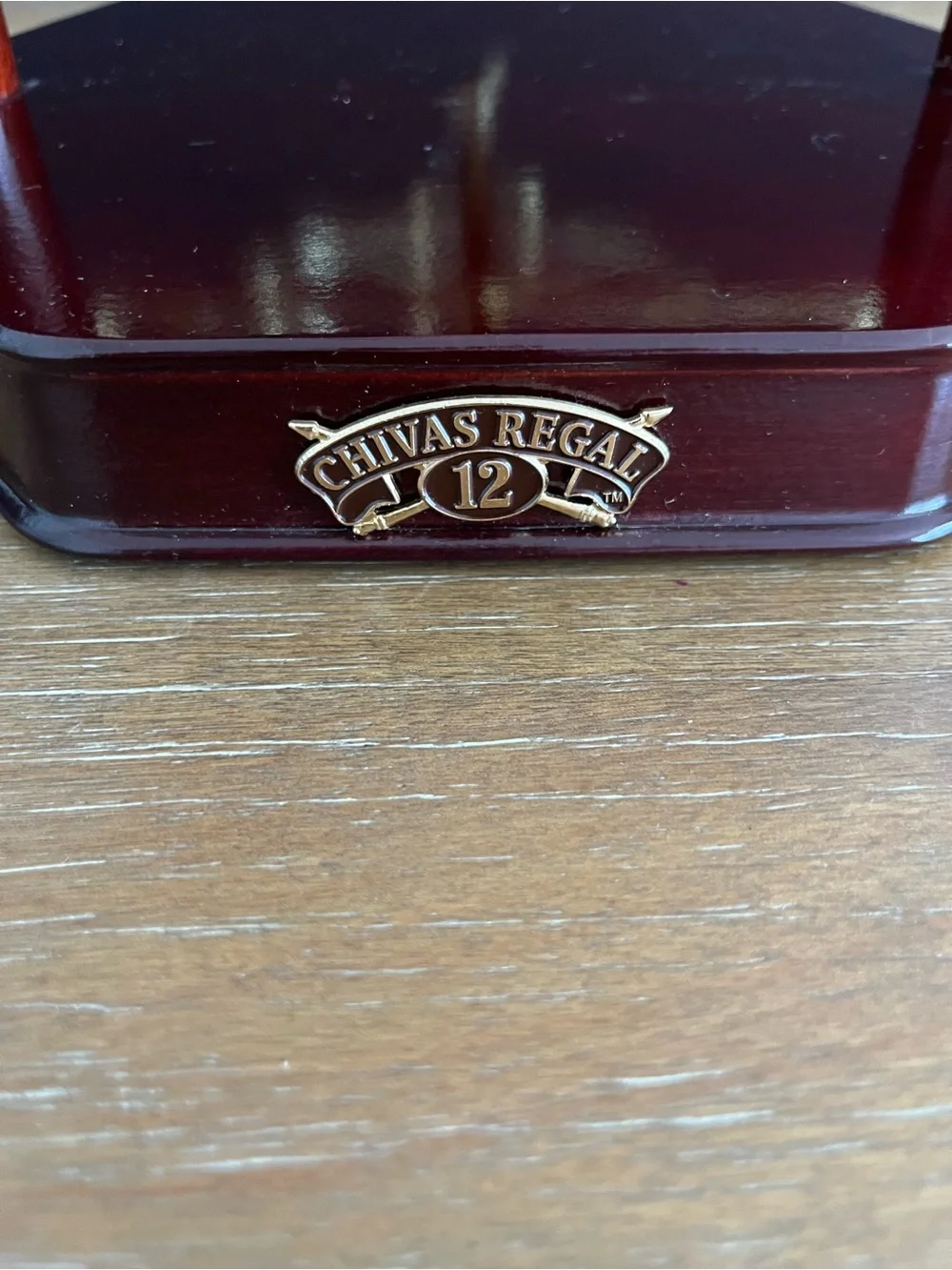Chivas Regal Scotch Whisky Pouring Stand Wooden Display Swinging Bottle Cradle